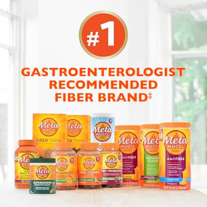 Metamucil 4-in-1 Psyllium Husk Faserpulver, Zuckerfrei, Orangen-Geschmack, 72 Portionen, tägliches Ballaststoffpräparat für die Verdauungsgesundheit