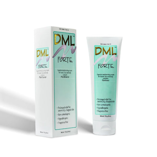 DML Forte Hautpflege – Super-feuchtigkeitsspendende Hand-, Gesichts- und Körperfeuchtigkeitscreme / Hypoallergene Gesichtscreme für trockene und rissige Haut / Sanfte Feuchtigkeitscreme für Gesicht und empfindliche Haut / 118 ml
