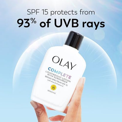 Olay Complete Lotion Feuchtigkeitscreme mit LSF 15 für empfindliche Haut, 177 ml