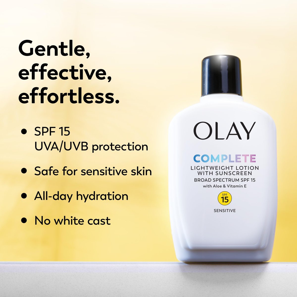 Olay Complete Lotion Feuchtigkeitscreme mit LSF 15 für empfindliche Haut, 177 ml