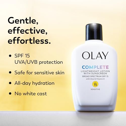 Olay Complete Lotion Feuchtigkeitscreme mit LSF 15 für empfindliche Haut, 177 ml