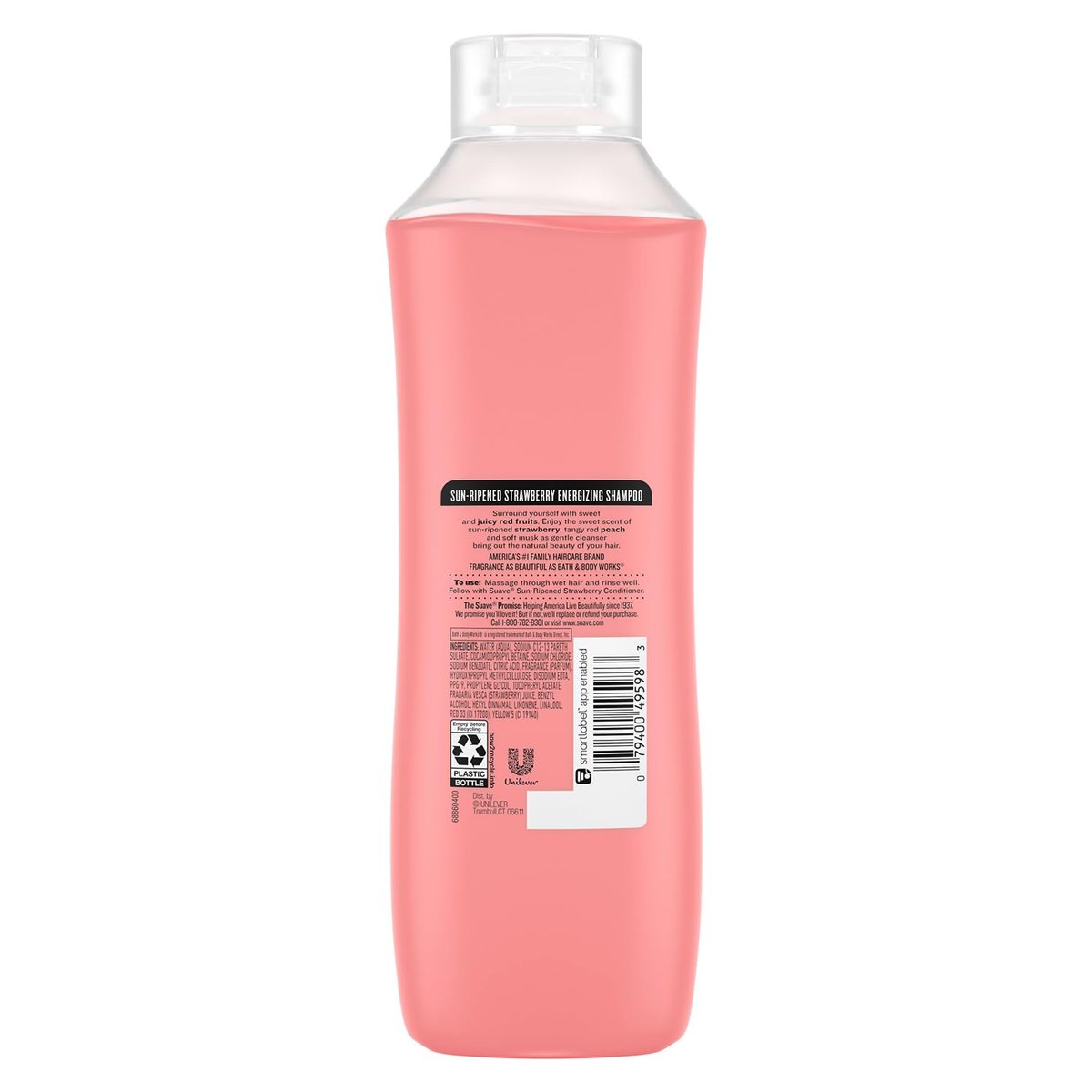Suave Shampoo, Erdbeer Familienflasche – Belebendes Shampoo mit Erdbeerextrakt & Vitamin E, 22,5 Unzen