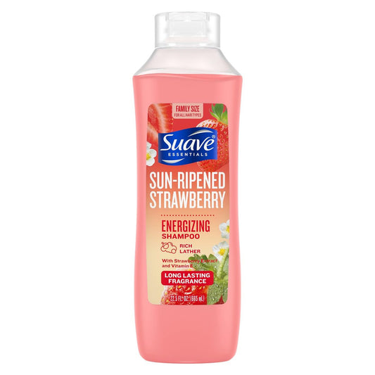 Suave Shampoo, Erdbeer Familienflasche – Belebendes Shampoo mit Erdbeerextrakt & Vitamin E, 22,5 Unzen