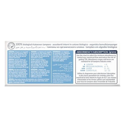 Natracare Bio-Tampons ohne Applikator, 100% Bio-Baumwolle, Regular, chlorfrei, biologisch abbaubar (1 Packung, 20 Tampons)