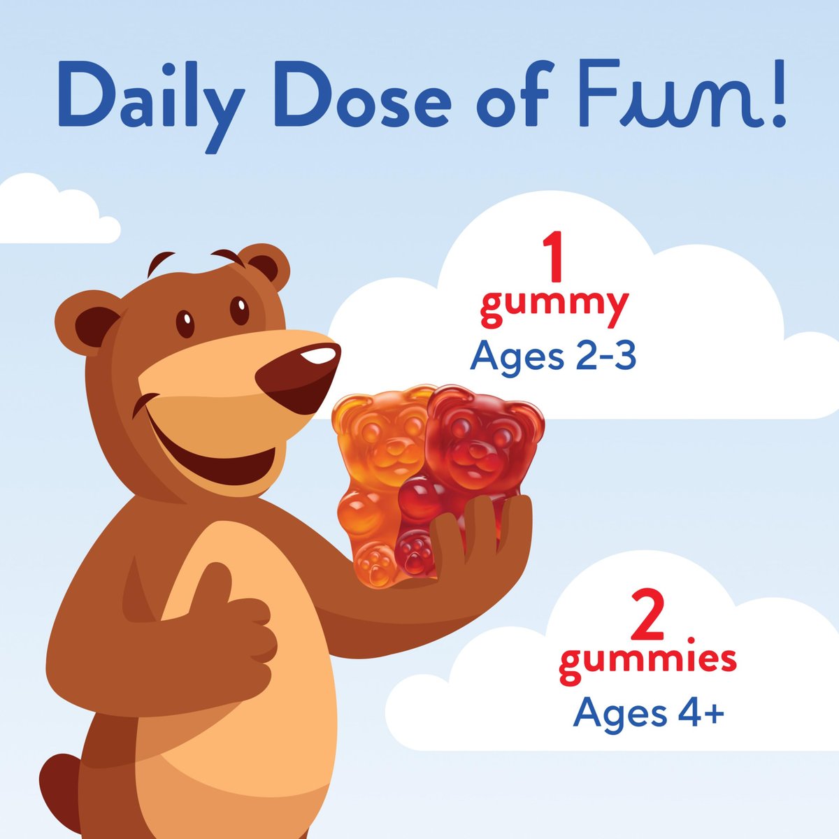 L'il Critters Gummy Vites – Tägliche Gummimultivitamine für Kinder mit Vitamin C und D3 zur Immununterstützung, Kirsch-, Erdbeer-, Orangen-, Ananas- und Blaubeergeschmack, 70 Gummis