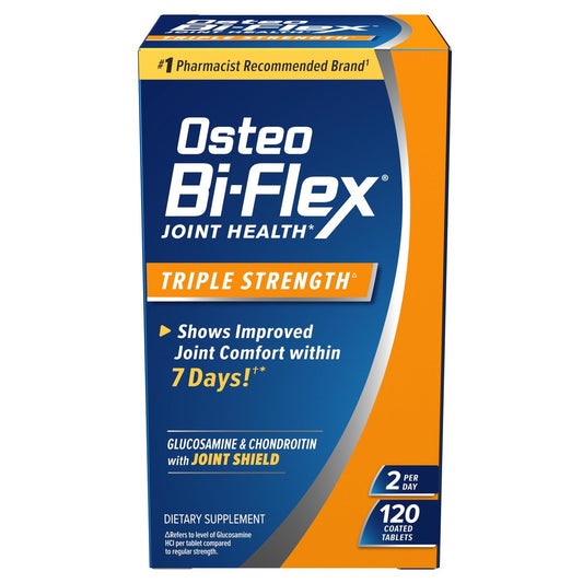 Osteo Bi-Flex Dreifach-Stärke Glucosamin Chondroitin Nahrungsergänzungsmittel, verbessert Gelenkfunktion, Kraft, Flexibilität und Beweglichkeit, 120 überzogene Tabletten