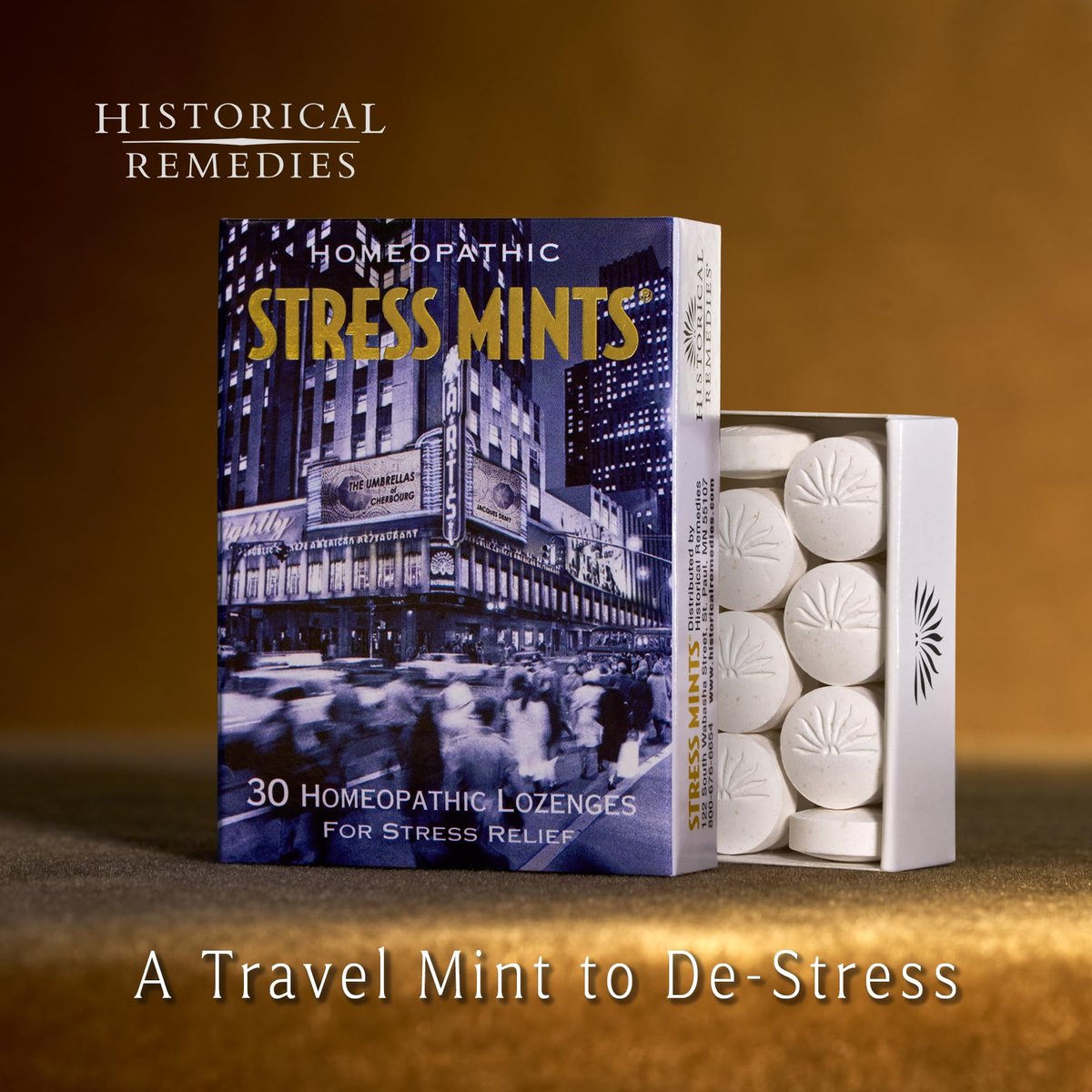 Historical Remedies Stress Mints (1 Pack) | Homöopathische Lutschpastillen gegen Stress & Verdauungsbeschwerden, Bio-Pfefferminzgeschmack, vegan & glutenfrei, nicht gewöhnungsbildend
