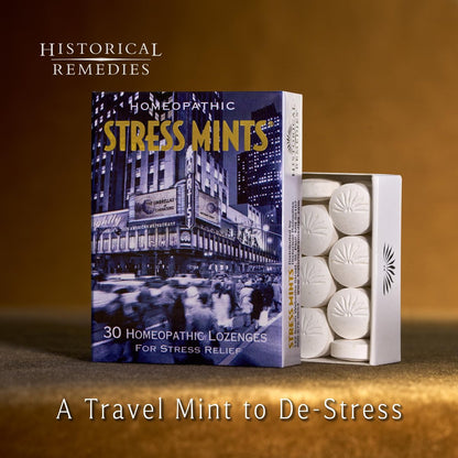 Historical Remedies Stress Mints (1 Pack) | Homöopathische Lutschpastillen gegen Stress & Verdauungsbeschwerden, Bio-Pfefferminzgeschmack, vegan & glutenfrei, nicht gewöhnungsbildend