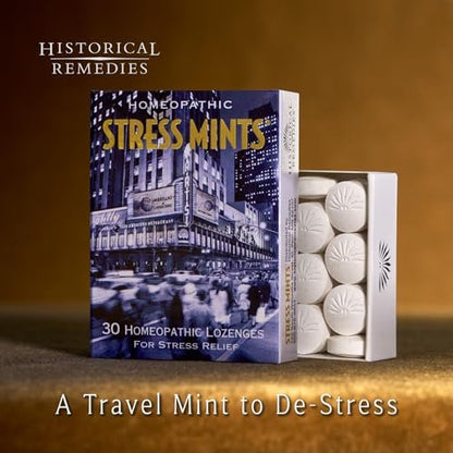 Historical Remedies Stress Mints (1 Pack) | Homöopathische Lutschpastillen gegen Stress & Verdauungsbeschwerden, Bio-Pfefferminzgeschmack, vegan & glutenfrei, nicht gewöhnungsbildend