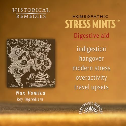 Historical Remedies Stress Mints (1 Pack) | Homöopathische Lutschpastillen gegen Stress & Verdauungsbeschwerden, Bio-Pfefferminzgeschmack, vegan & glutenfrei, nicht gewöhnungsbildend
