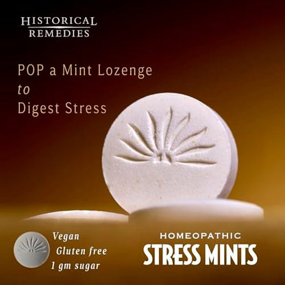 Historical Remedies Stress Mints (1 Pack) | Homöopathische Lutschpastillen gegen Stress & Verdauungsbeschwerden, Bio-Pfefferminzgeschmack, vegan & glutenfrei, nicht gewöhnungsbildend