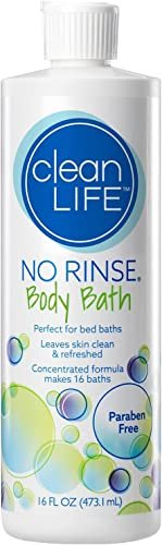 No-Rinse CleanLife Products Körperreinigung, 473 ml (ergibt 16 vollständige Bäder) – Sanftes, konzentriertes Flüssigwaschmittel für Körper, hergestellt in den USA – Ideal nach Operationen, für Seniorenpflege, Camping und Reisen