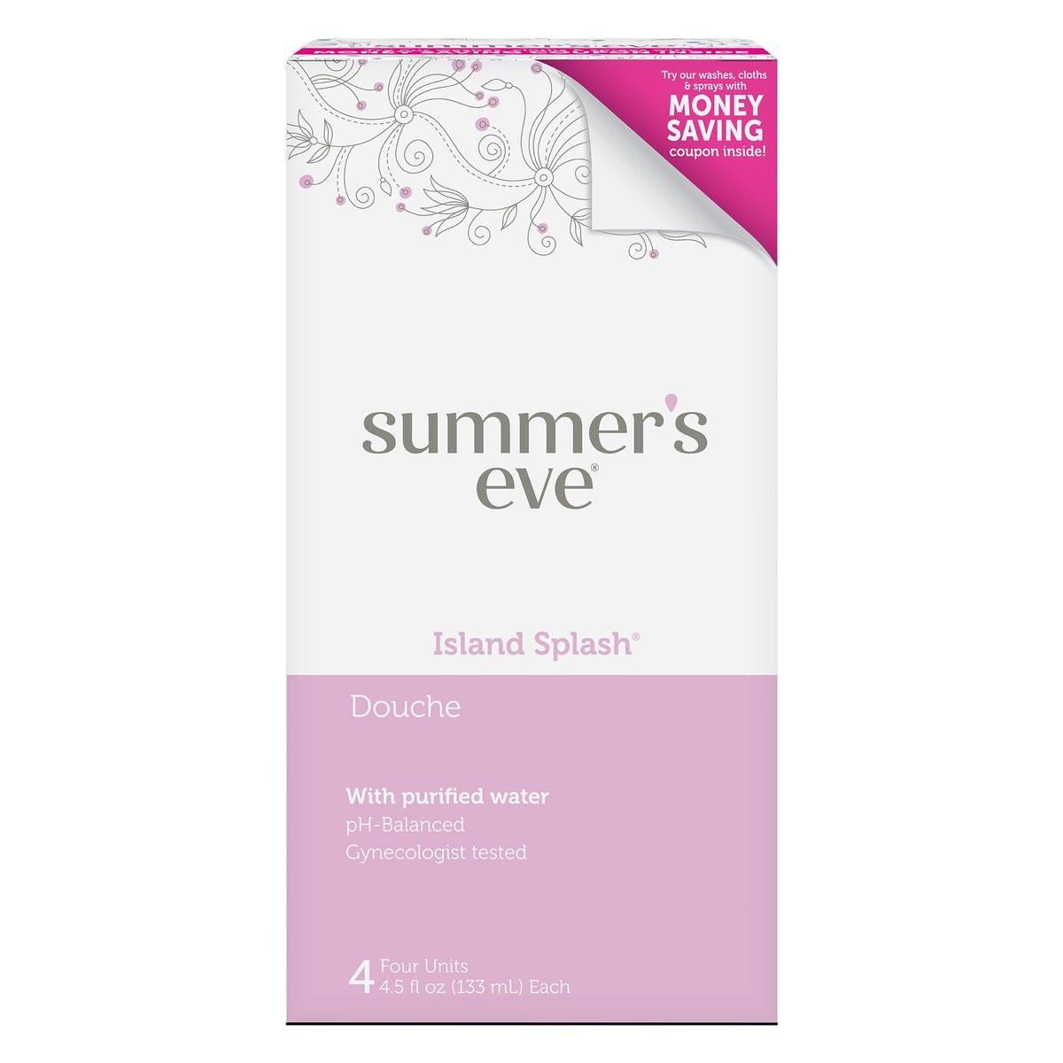 Summer's Eve Douche Island Splash – Vaginales Reinigungsprodukt zur Reduzierung von Gerüchen, 4er-Pack, 127 g pro Flasche