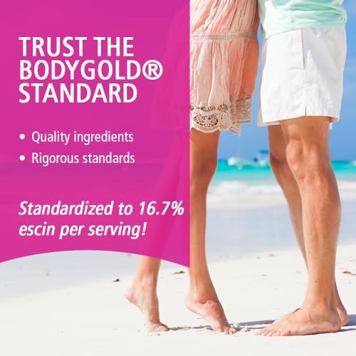 Body Gold Venastat – Krampfadern Unterstützung & Beinvenen Nahrungsergänzung mit Rosskastanie & Diosmin für Männer & Frauen, Gesunder Blutfluss – 105 vegane Kapseln