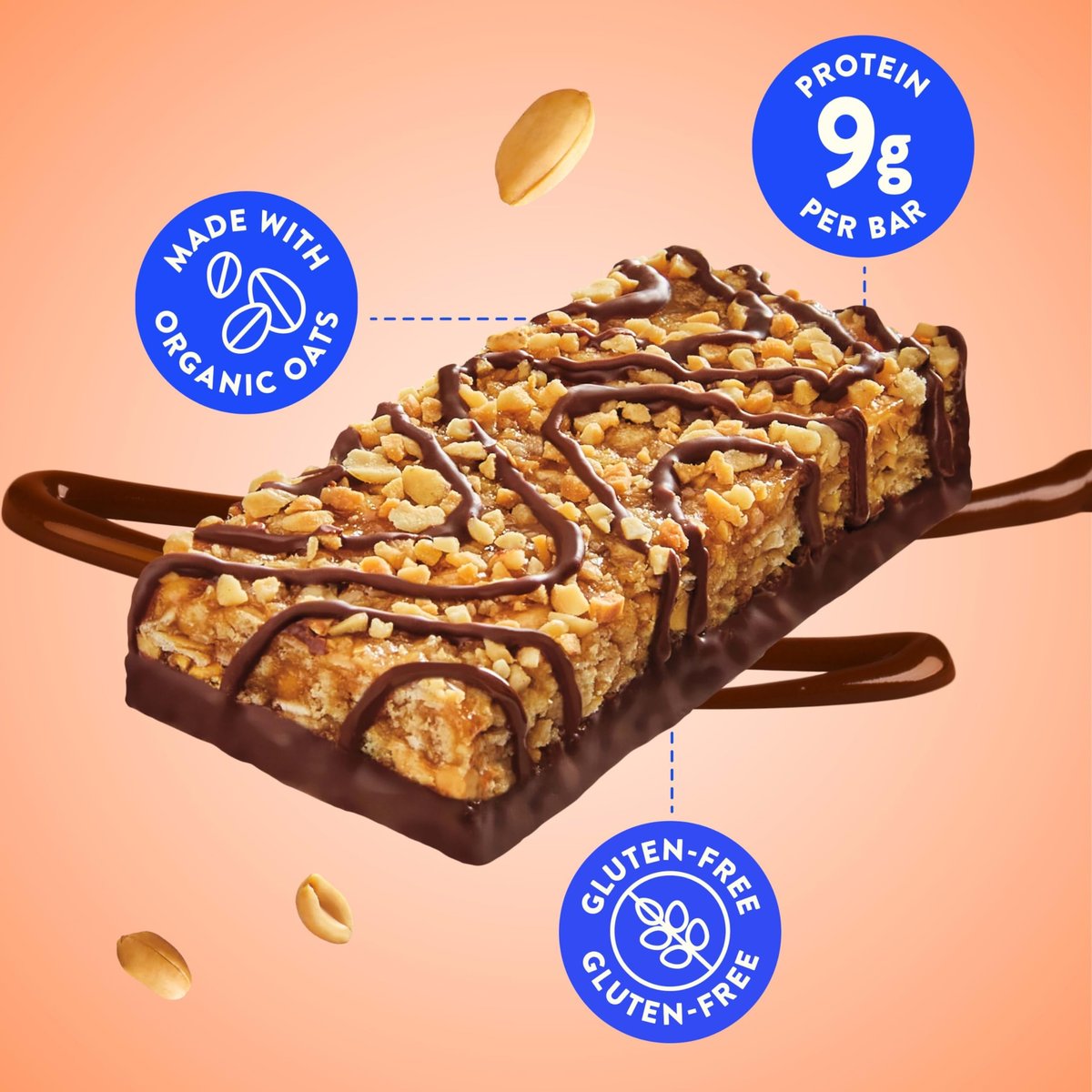 LUNA Bar Nutz Over Chocolate – 15er-Pack, glutenfrei, nicht-GVO, 7-9 g Protein