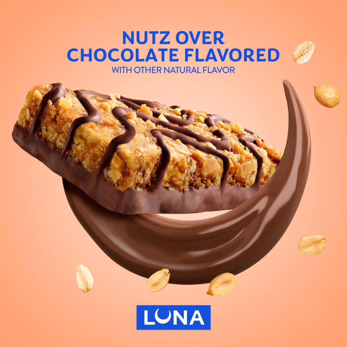 LUNA Bar Nutz Over Chocolate – 15er-Pack, glutenfrei, nicht-GVO, 7-9 g Protein