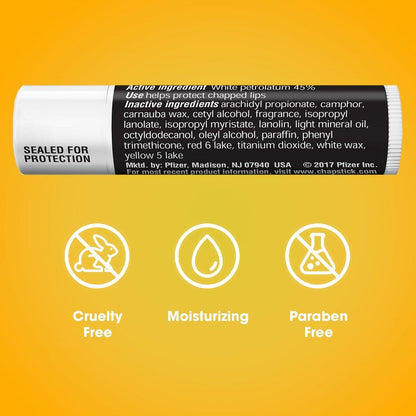 ChapStick Lippenbalsam Klassisch Original 24er-Pack – Feuchtigkeitsspender für trockene Lippen, 0,15 g pro Stück