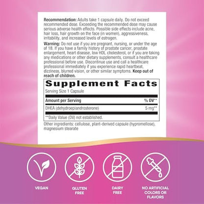 Nature's Way Youthful You DHEA 5 mg – 60 Kapseln zur Energieunterstützung
