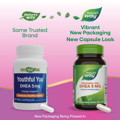 Nature's Way Youthful You DHEA 5 mg – 60 Kapseln zur Energieunterstützung