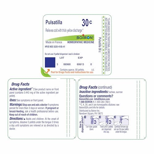 Boiron Pulsatilla 30C Homöopathisches Mittel gegen Erkältungen - 80 Kügelchen