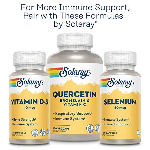 SOLARAY Vitamin C 1000mg mit Zeitfreisetzung - Kapseln mit Hagebutte und Acerola für Bioflavonoid-Unterstützung - Zweistufige, ganztägige Immununterstützung - Vegan, 60-Tage-Garantie
