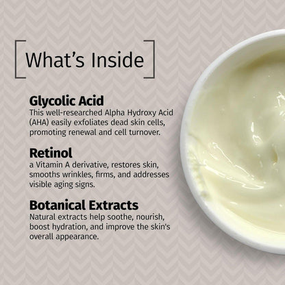 Reviva Labs 10% Glykolsäure Creme – Tägliche Feuchtigkeitspflege und mildes Peeling mit Alpha-Hydroxysäure aus natürlichem Zuckerrohr