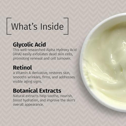 Reviva Labs 10% Glykolsäure Creme – Tägliche Feuchtigkeitspflege und mildes Peeling mit Alpha-Hydroxysäure aus natürlichem Zuckerrohr