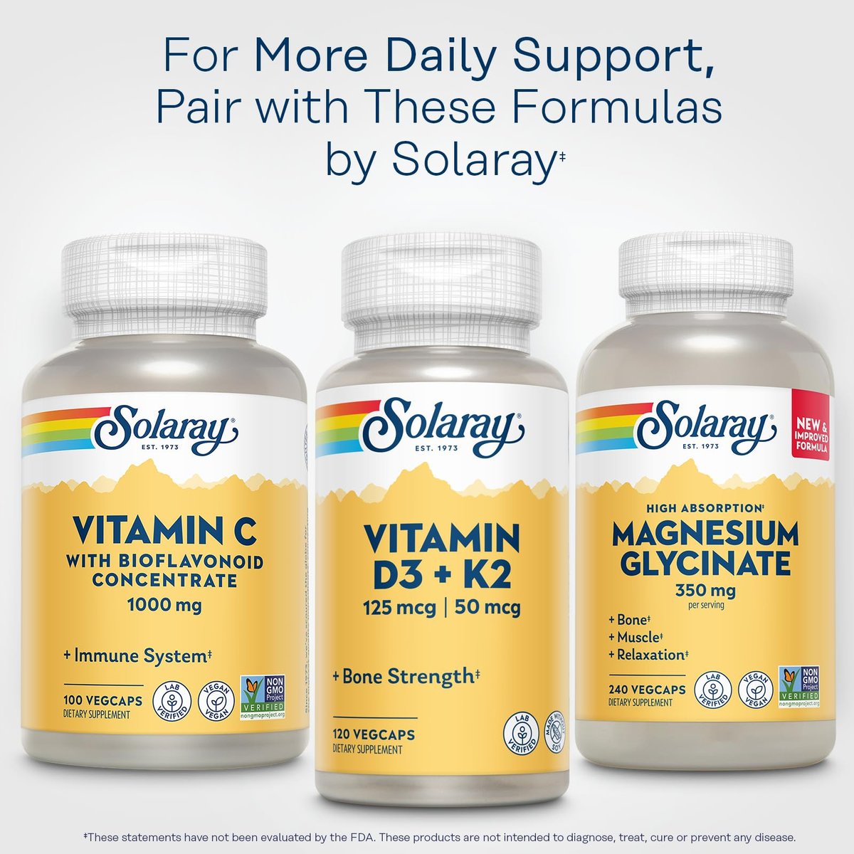 SOLARAY Vitamin C mit Bioflavonoid-Konzentrat - Hagebutte, Acerola-Kirsche und Bioflavonoide - Vitamin C 1000mg - Unterstützt Immunsystem, Haut, Haare, Nägel - Vegan - 100 Portionen, 100 VegCaps