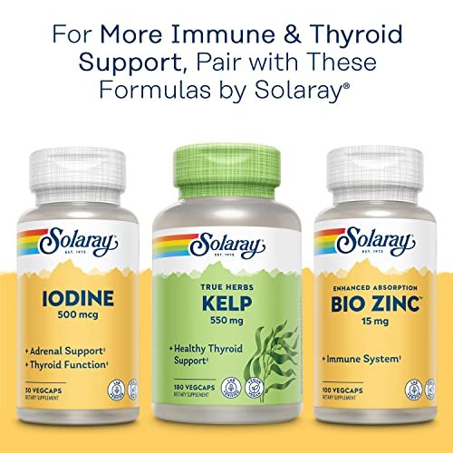 SOLARAY Selen 100 mcg Nahrungsergänzungsmittel für Frauen & Männer - Selen 100mcg Kapseln, Schilddrüsen- & Immununterstützung, Hefefrei, L-Selenomethionin, Antioxidans, Vegan - 90 Veg Kapseln