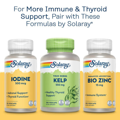 SOLARAY Selen 100 mcg Nahrungsergänzungsmittel für Frauen & Männer - Selen 100mcg Kapseln, Schilddrüsen- & Immununterstützung, Hefefrei, L-Selenomethionin, Antioxidans, Vegan - 90 Veg Kapseln