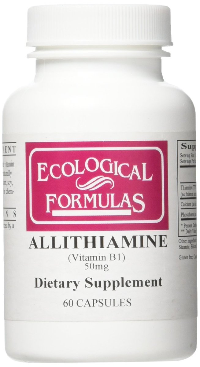 Ecological Formulas Allithiamine Vitamin B1 50 mg – 60 Kapseln, Hochdosiertes Thiamin, Natürliche Energieunterstützung