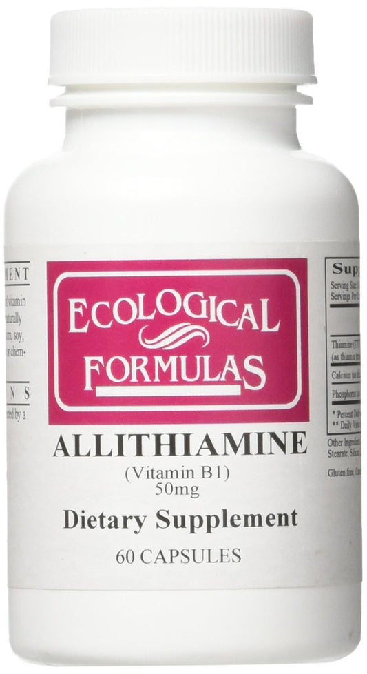 Ecological Formulas Allithiamine Vitamin B1 50 mg – 60 Kapseln, Hochdosiertes Thiamin, Natürliche Energieunterstützung