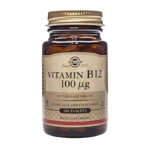 Solgar Vitamin B-12 100 mcg – 100 Tabletten, Nahrungsergänzungsmittel zur Unterstützung des Energiestoffwechsels