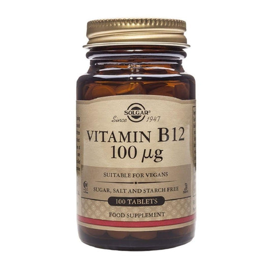 Solgar Vitamin B-12 100 mcg – 100 Tabletten, Nahrungsergänzungsmittel zur Unterstützung des Energiestoffwechsels