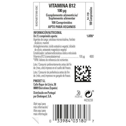 Solgar Vitamin B-12 100 mcg – 100 Tabletten, Nahrungsergänzungsmittel zur Unterstützung des Energiestoffwechsels