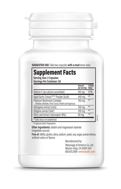 Kyolic gealterter Knoblauchextrakt Formula 103, Immununterstützung*, 100 Kapseln