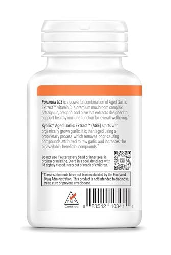 Kyolic gealterter Knoblauchextrakt Formula 103, Immununterstützung*, 100 Kapseln