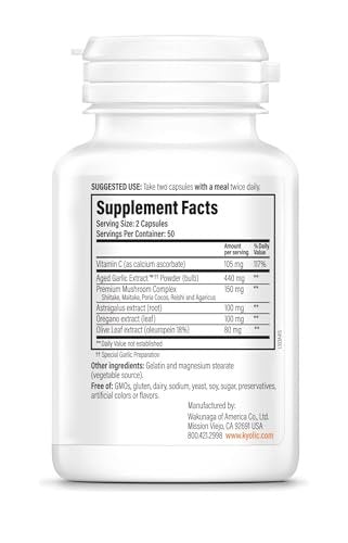 Kyolic gealterter Knoblauchextrakt Formula 103, Immununterstützung*, 100 Kapseln