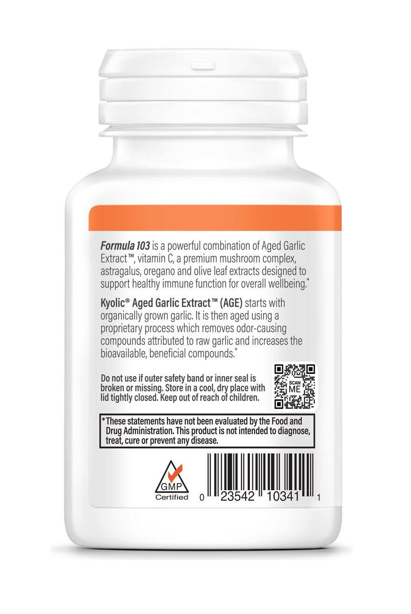 Kyolic gealterter Knoblauchextrakt Formula 103, Immununterstützung*, 100 Kapseln
