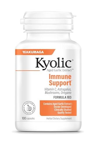 Kyolic gealterter Knoblauchextrakt Formula 103, Immununterstützung*, 100 Kapseln