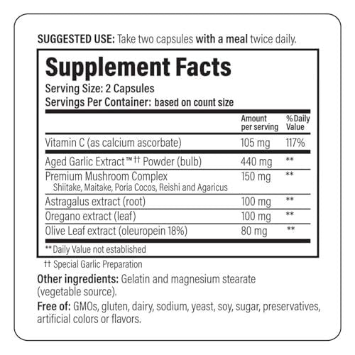 Kyolic gealterter Knoblauchextrakt Formula 103, Immununterstützung*, 100 Kapseln