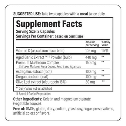 Kyolic gealterter Knoblauchextrakt Formula 103, Immununterstützung*, 100 Kapseln