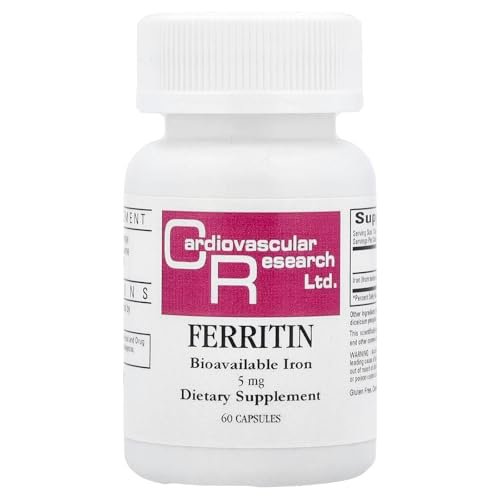 Ecological Formulas Ferritin Kapseln – 60 Kapseln, Hochwertiges Eisenpräparat