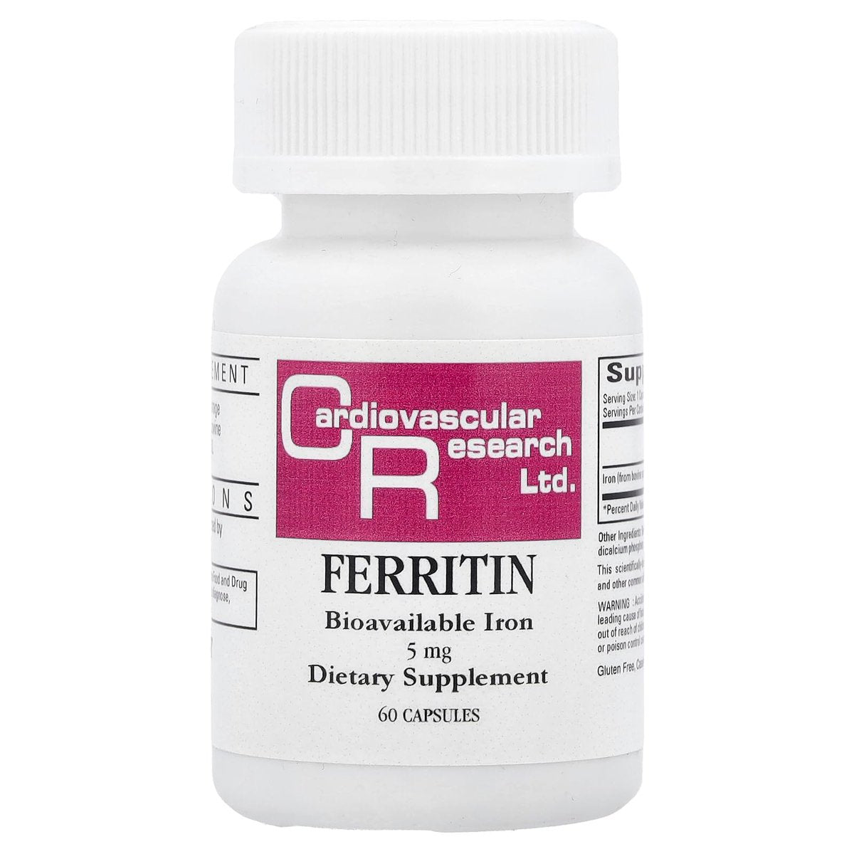 Ecological Formulas Ferritin Kapseln – 60 Kapseln, Hochwertiges Eisenpräparat