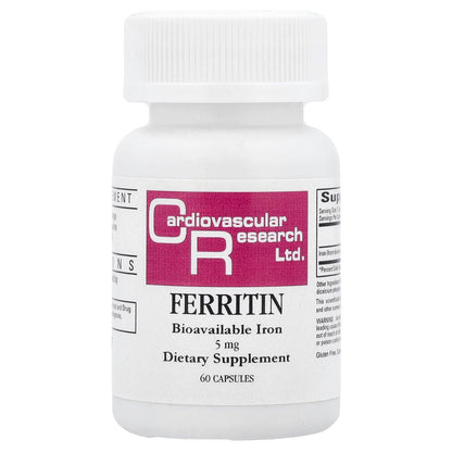 Ecological Formulas Ferritin Kapseln – 60 Kapseln, Hochwertiges Eisenpräparat