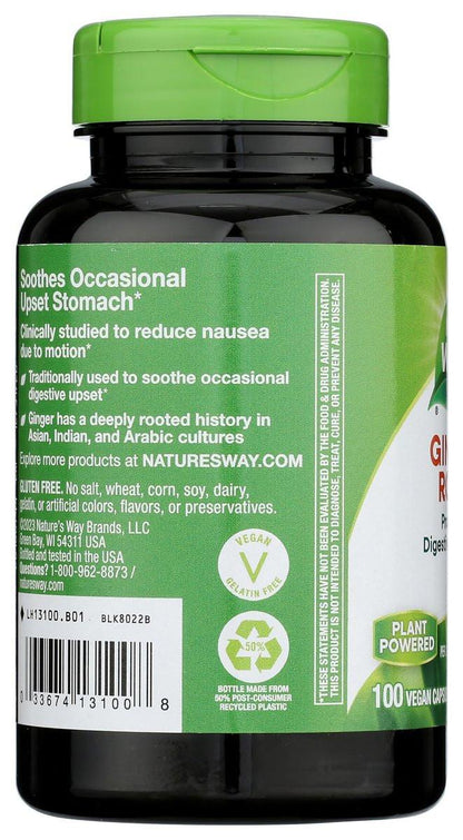 Nature's Way Premium Ginger Root 1100 mg pro Portion 180 Kapseln - Hochwertiges Kräuterergänzungsmittel