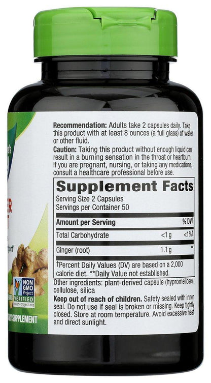 Nature's Way Premium Ginger Root 1100 mg pro Portion 180 Kapseln - Hochwertiges Kräuterergänzungsmittel