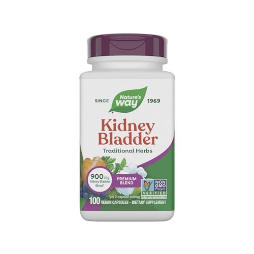 Nature's Way Nieren-Blasen Premium Blend – Traditionelles Kräuter-Supplement, 900 mg pro 2-Kapsel-Portion, Non-GMO Project verifiziert, vegan, 100 Kapseln