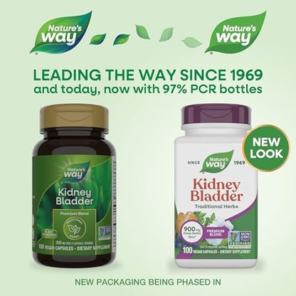 Nature's Way Nieren-Blasen Premium Blend – Traditionelles Kräuter-Supplement, 900 mg pro 2-Kapsel-Portion, Non-GMO Project verifiziert, vegan, 100 Kapseln