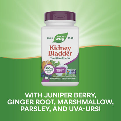 Nature's Way Nieren-Blasen Premium Blend – Traditionelles Kräuter-Supplement, 900 mg pro 2-Kapsel-Portion, Non-GMO Project verifiziert, vegan, 100 Kapseln